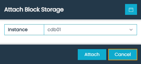 Attach Block Storage Dialog