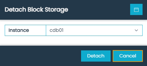 Detach Block Storage Dialog