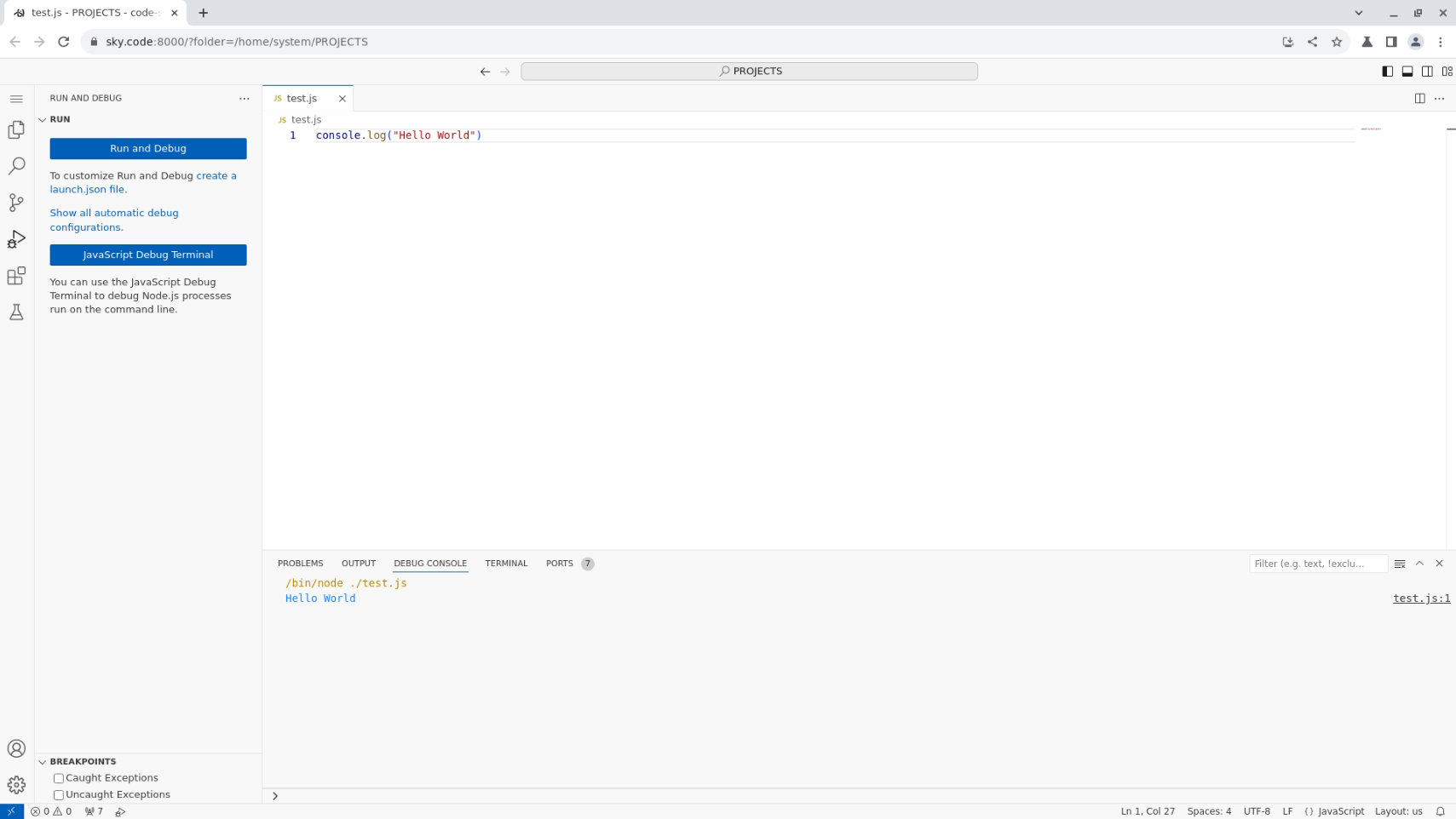 Sky Browser Window for Visual Studio Code