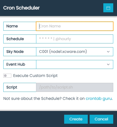 Cron Scheduler Dialog