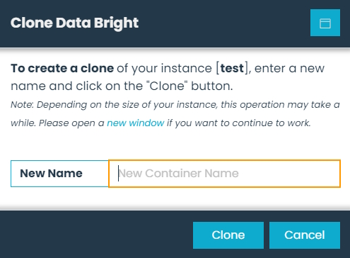 Clone Data Bright Dialog