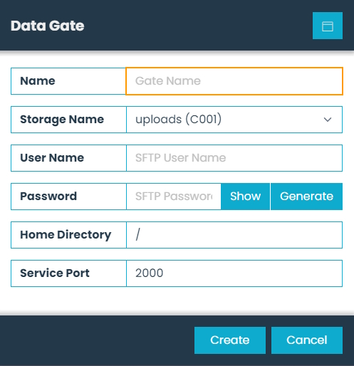 Data Gate Dialog