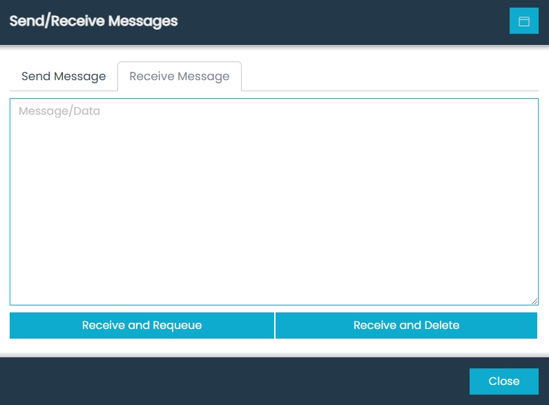 Event Hub Send/Receive Dialog