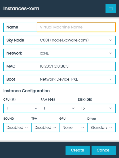 Instances-xvm Dialog